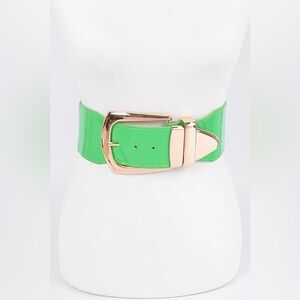 Gold Metal Wide Waist Adjustable Statement Belt